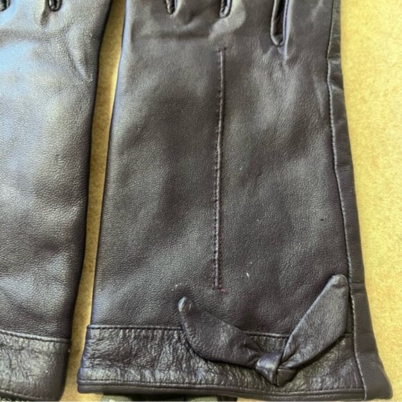 Denver Hayes Purple Leather Driving Winter Gloves - Picture 8 of 8